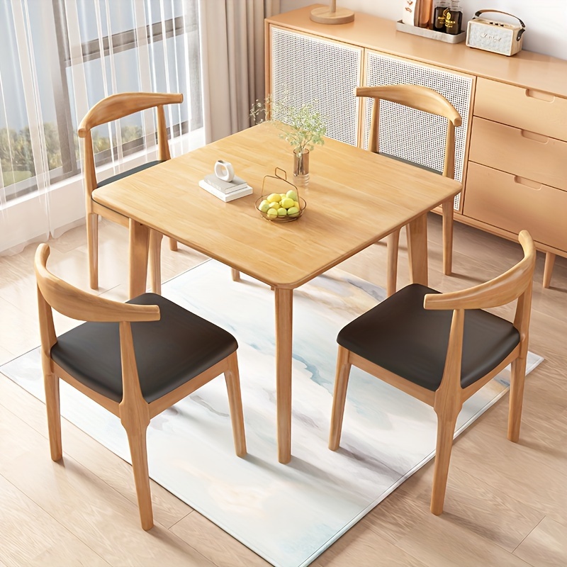 Juego de 4 sillas de comedor y sillas, pequeña mesa rectangular de madera,  muebles modernos para el hogar, cocina, sala de estar, silla de tela