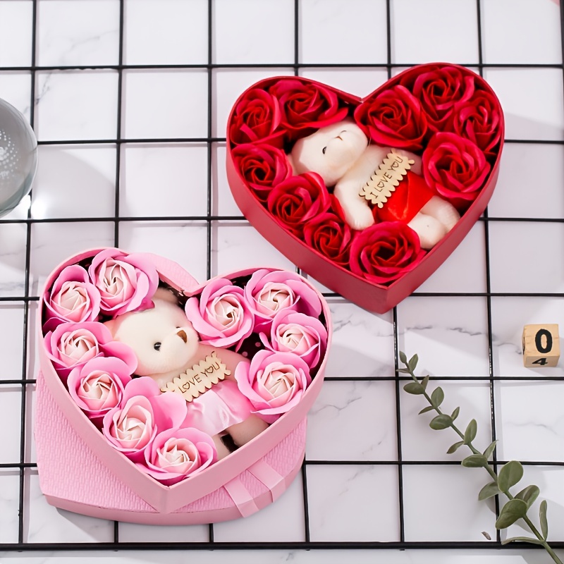 Caja Regalo Rosas Osos San Valentín Cumpleaños Aniversario - Temu Chile