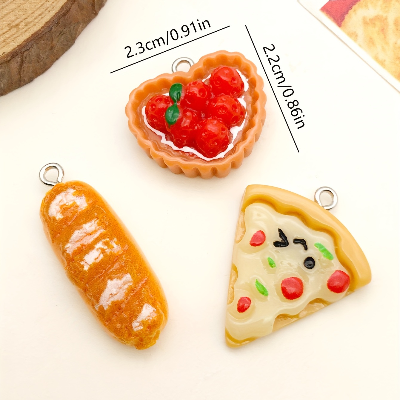Imitation Food Charms, Bread Jewelry Charm, Bread Resin Charms
