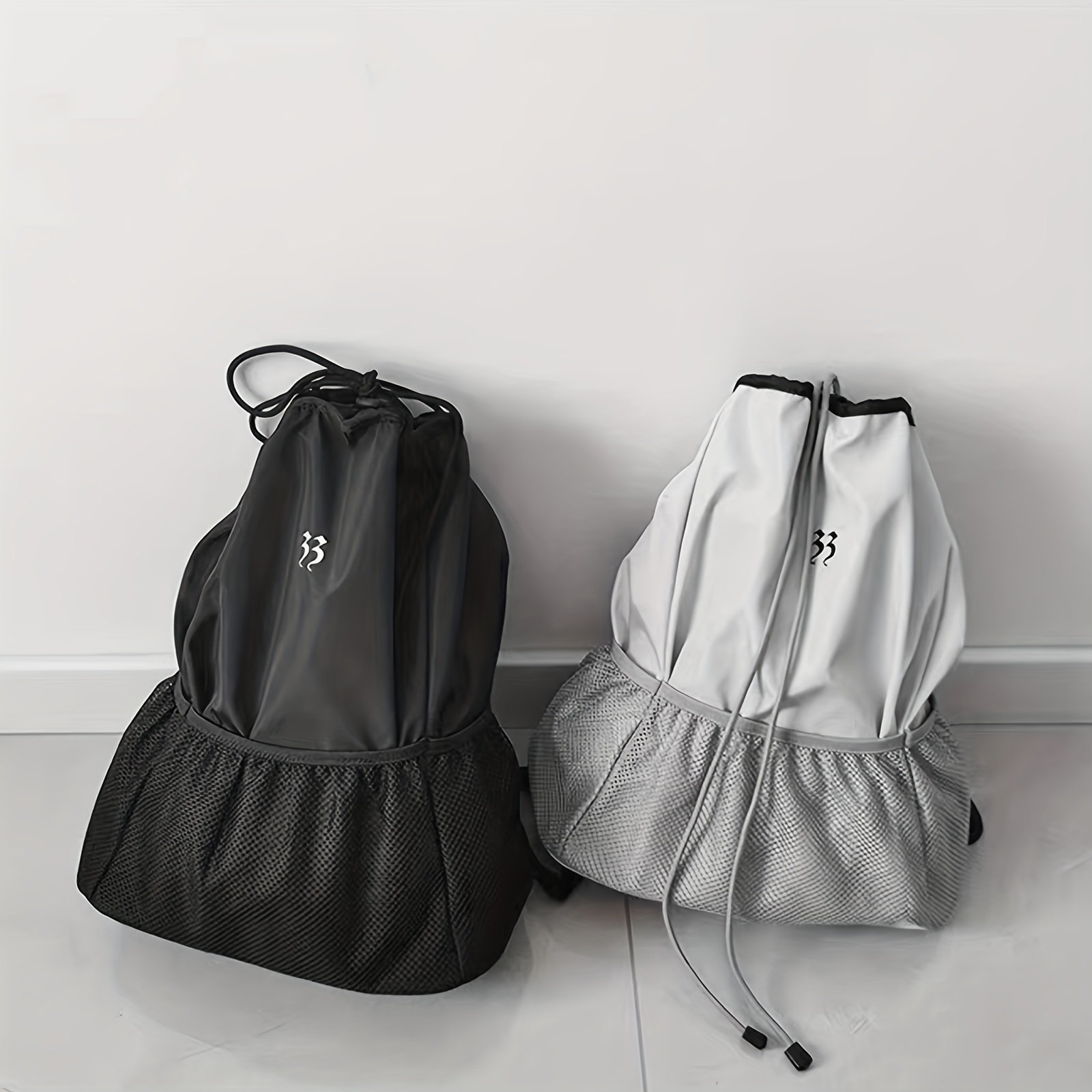 Large Capacity Drawstring Backpack Solid Sports Storage Lightweight Bag