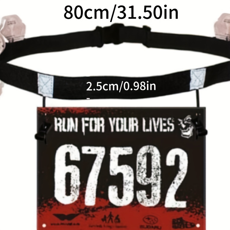 Running Race Number Bib Belt With Elastic Webbing - Fits All Size For  Marathon, Triathlon and Cycling, Black Belt, One Size, Race Belt :  : Sports & Outdoors