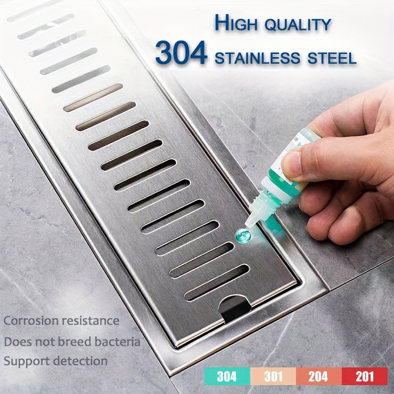 Invisible Floor Drain 304 Stainless Steel Rectangle Anti - Temu