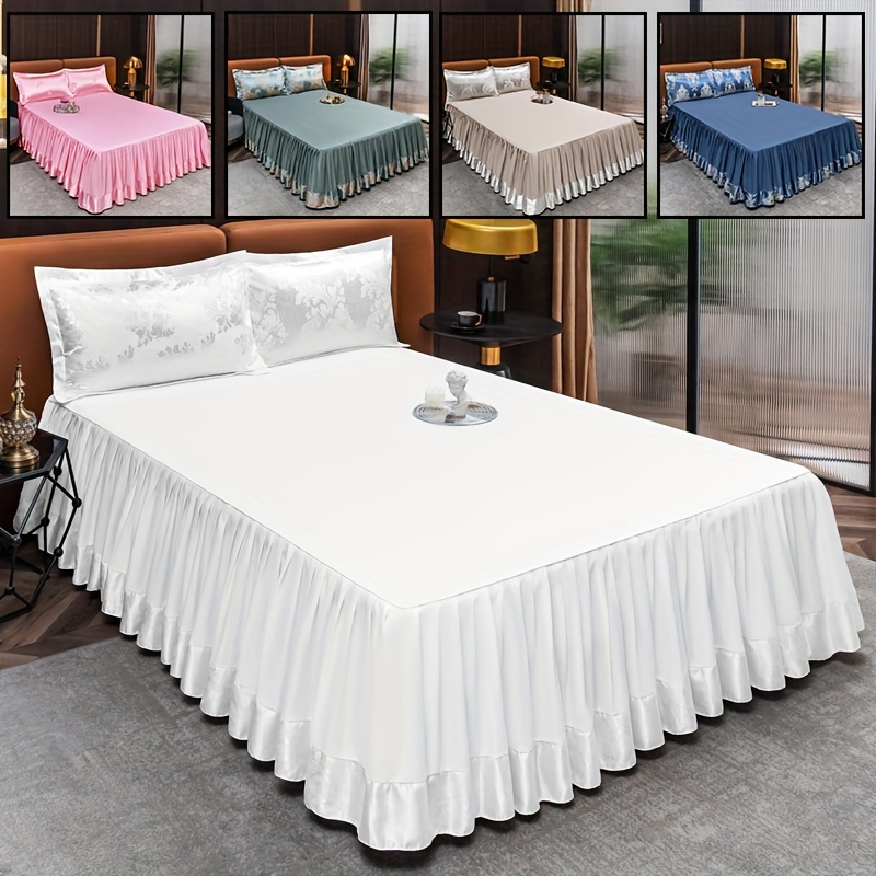 1pc Bed Skirt Wrap Around Elastic Adjustable Bed Skirt Warm Soft Cozy For  Bedroom Living Room, High-quality & Affordable