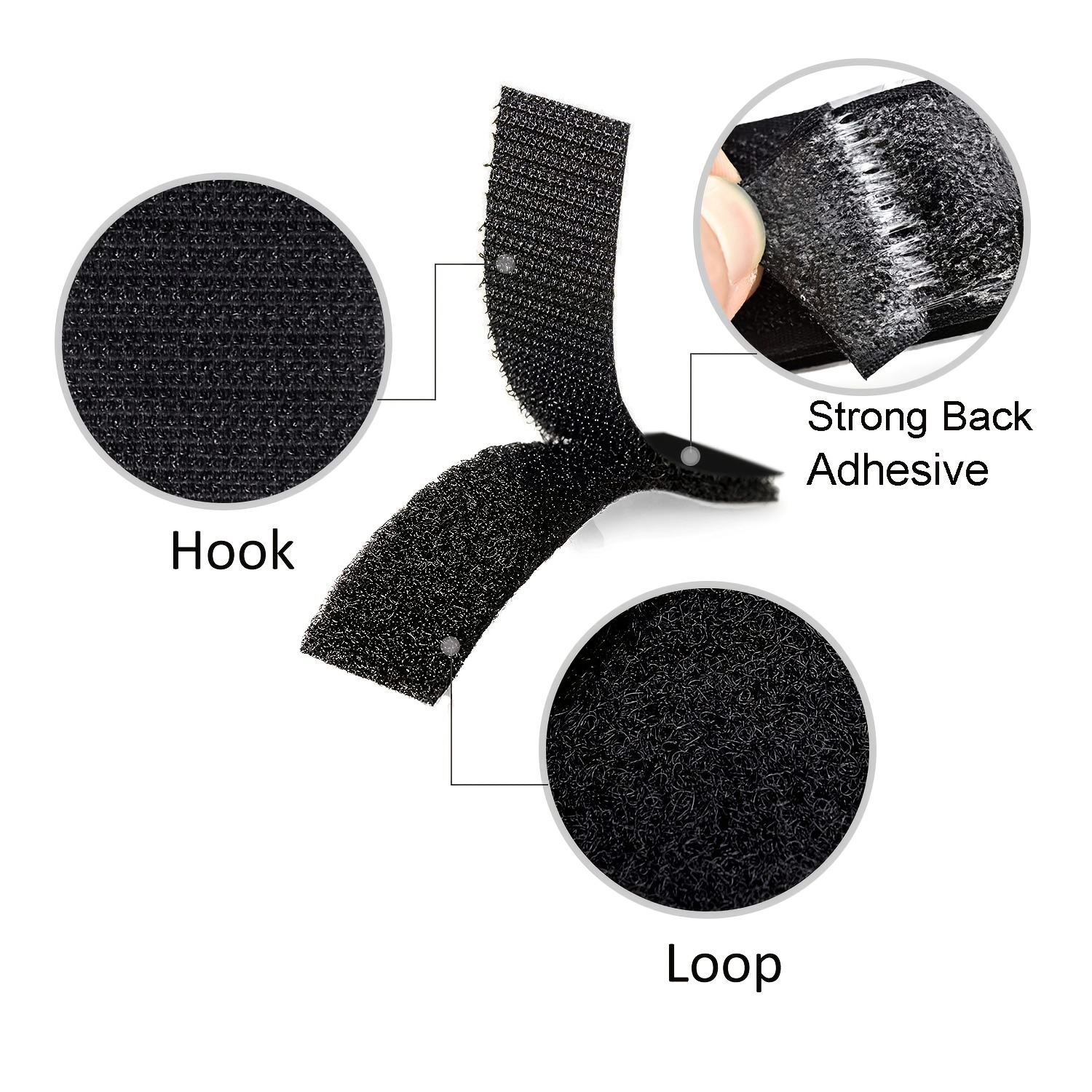 Heavy duty Hook Loop Strips Strong Adhesive For Organizing - Temu