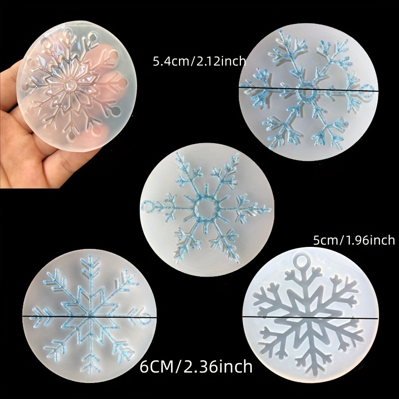  Snowflake Snow Silicone Chocolate Candy mold One silicone mold  4 cavity snowflakes Christmas Winter Decorations : Home & Kitchen