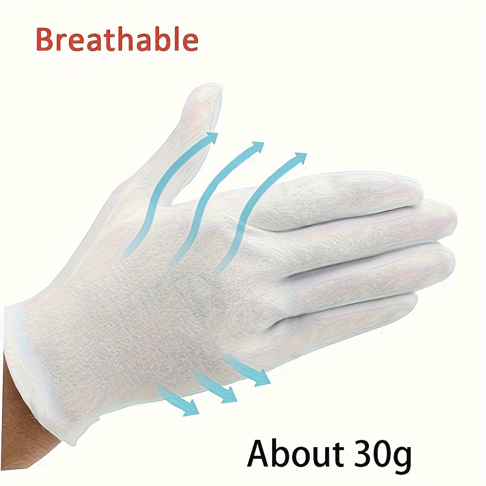 12Pairs White Cotton Gloves for Eczema and Dry Hands - Breathable Work  Glove Liners - Moisturizing SPA Soft Jewelry Inspection Gloves - Stretchy  Fit