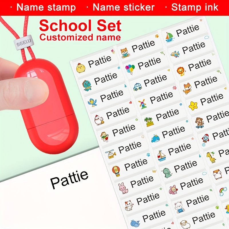 School Set( Stamp And Stickers)custom Name Seals Stamp - Temu