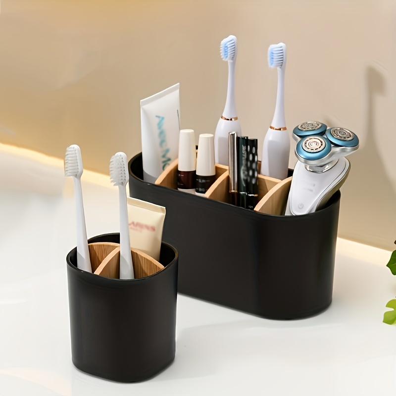 Ayswupt Black Toothbrush Holder for Bathroom,Detactable Bathroom Tray for  Men,Electric Tooth Brushing Holder,Bathroom Countertop Organizer,Tooth  Brush