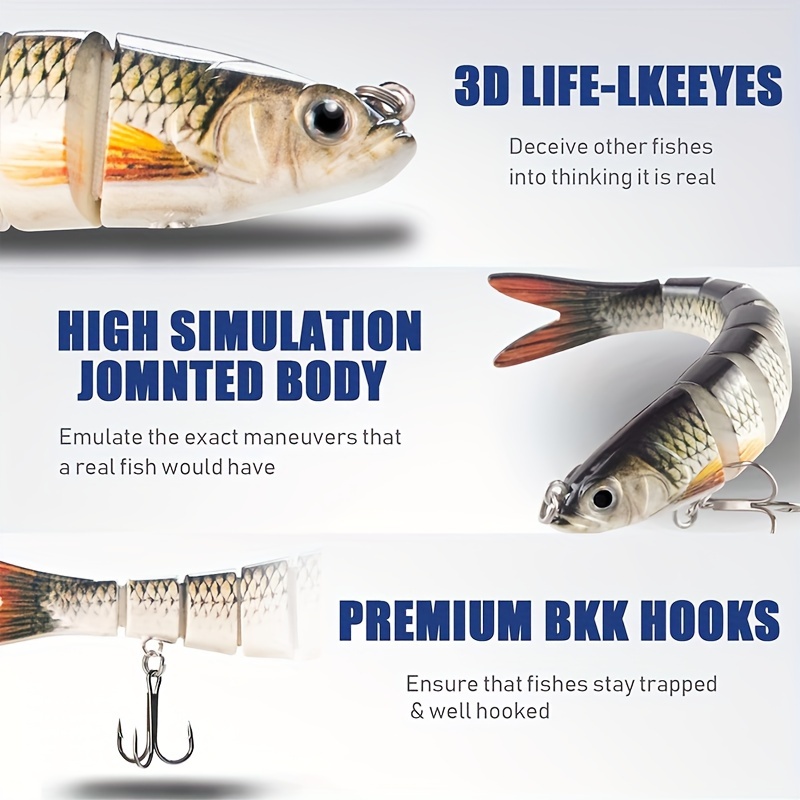 3D Lifelike Fishing Lures for Bass Trout Perch Freshwater Fishing