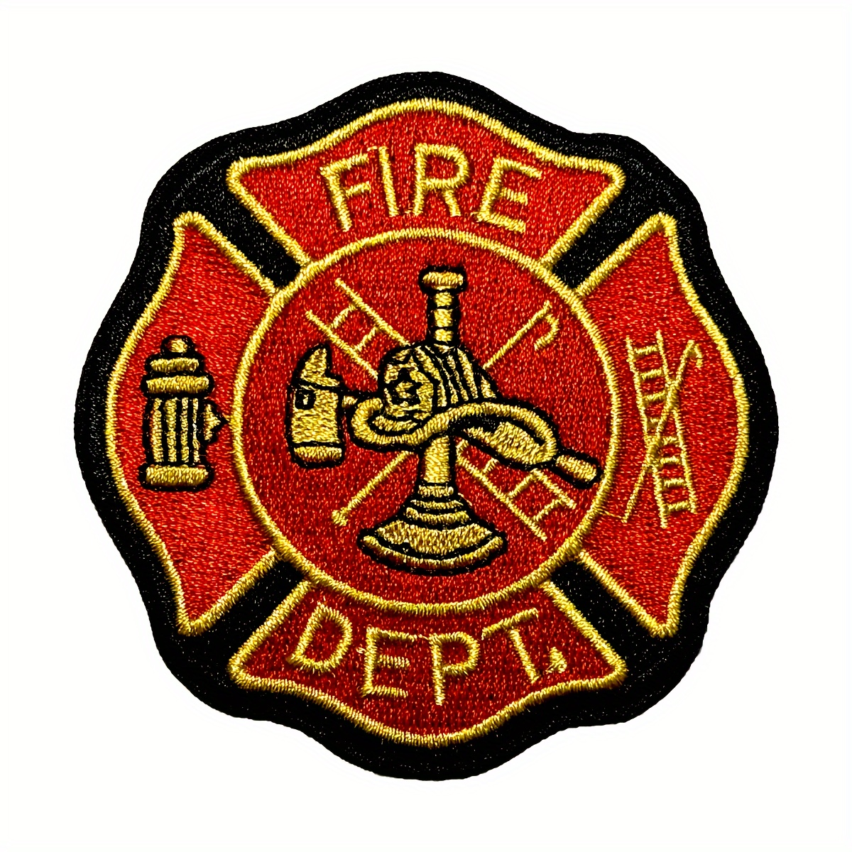 fire department shield cross embroidered patch