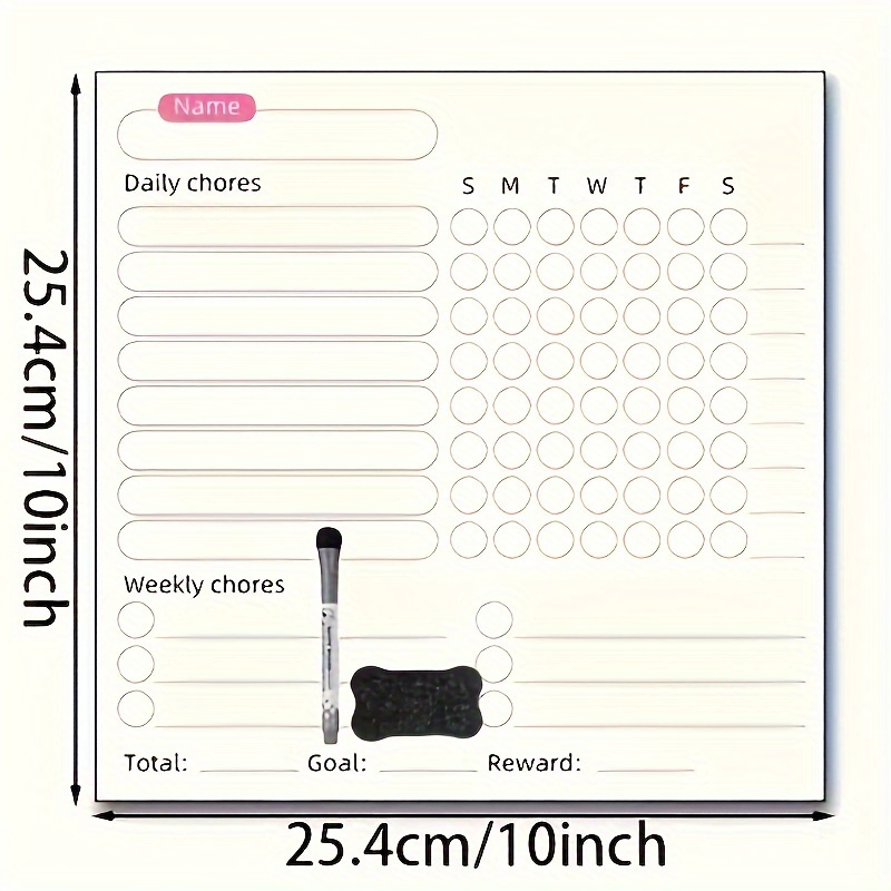 Magnetic Chore Chart Dry Erase Behavior Chart With Colored - Temu