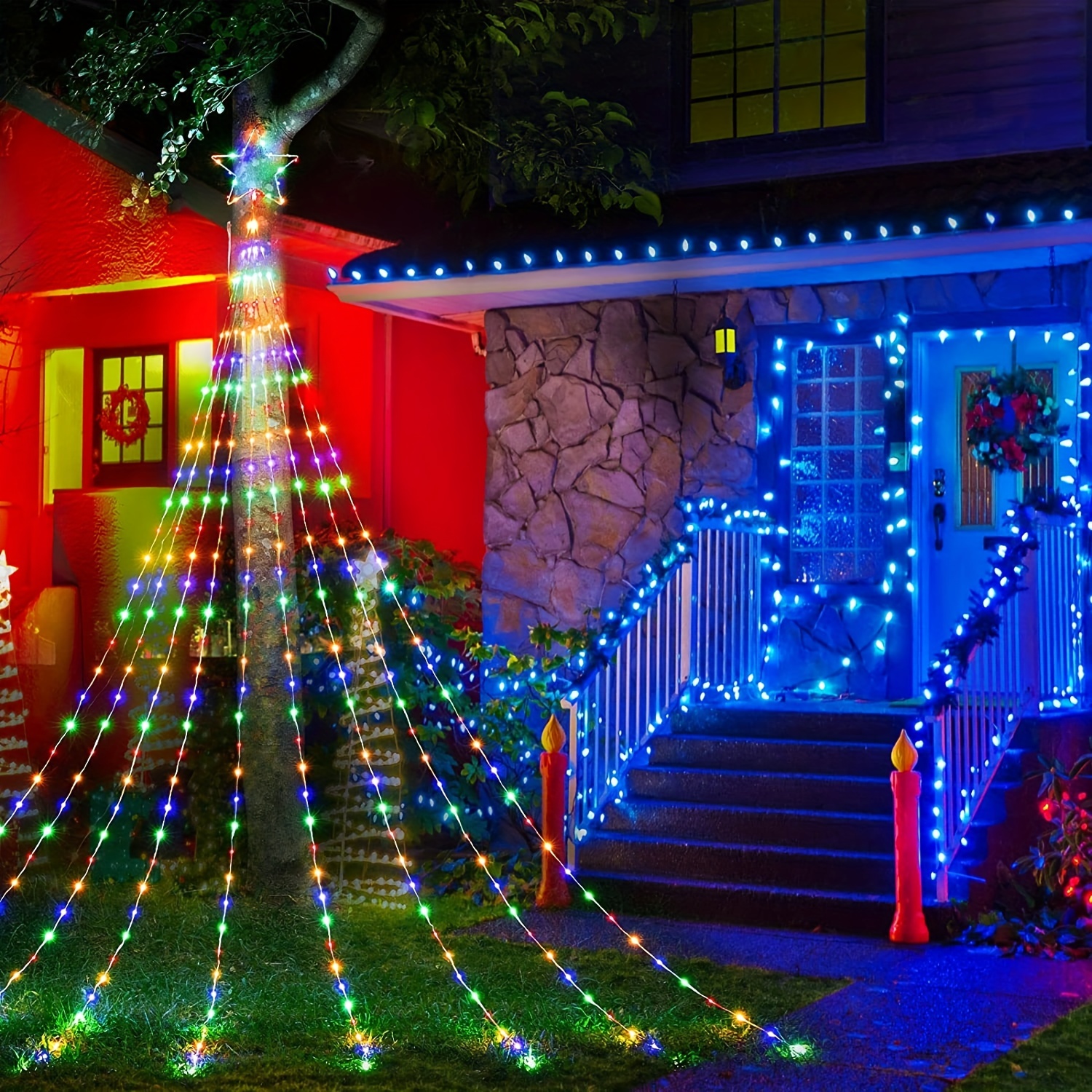 Guirlande Lumineuse LED En Forme D'étoile Galvanisée Pour Décoration De Noël,  Pendentif Pour Fenêtre, Salon, Atmosphère De Noël - Temu Belgium