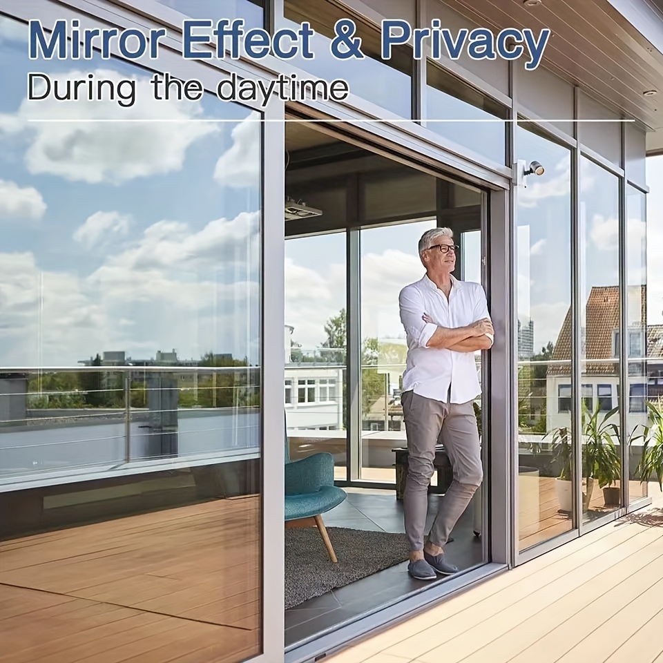 Film de fenêtre miroir à sens unique, protection solaire, contrôle de la  chaleur, anti UV, moulage auto-adhésif, teinte de fenêtre pour la maison, 2  m, 3/5 m