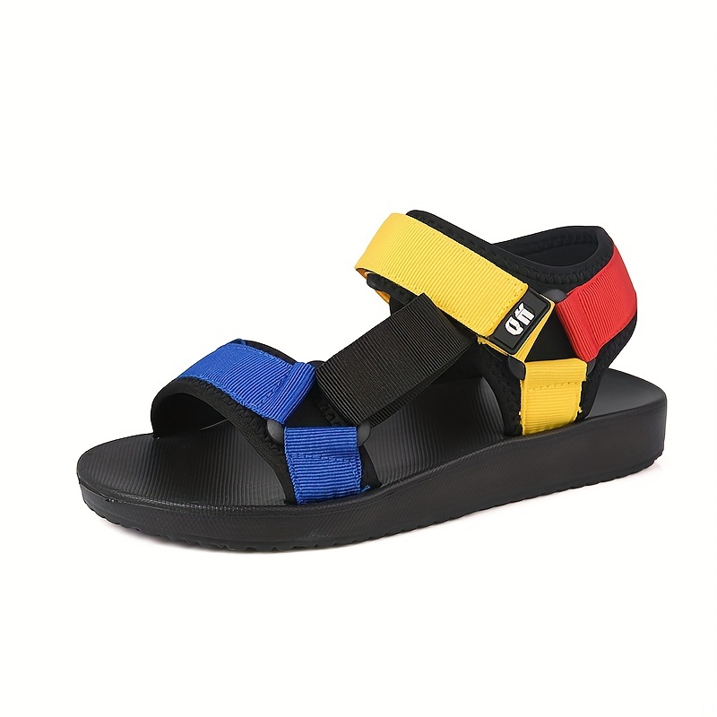 Women s Colorful Flat Sandals Trendy Hook Loop Strap Sandals Temu