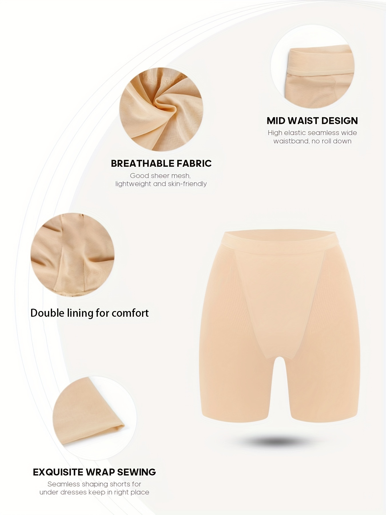 Plus Size Basic Panty Women's Plus Solid Tummy Control High - Temu Canada