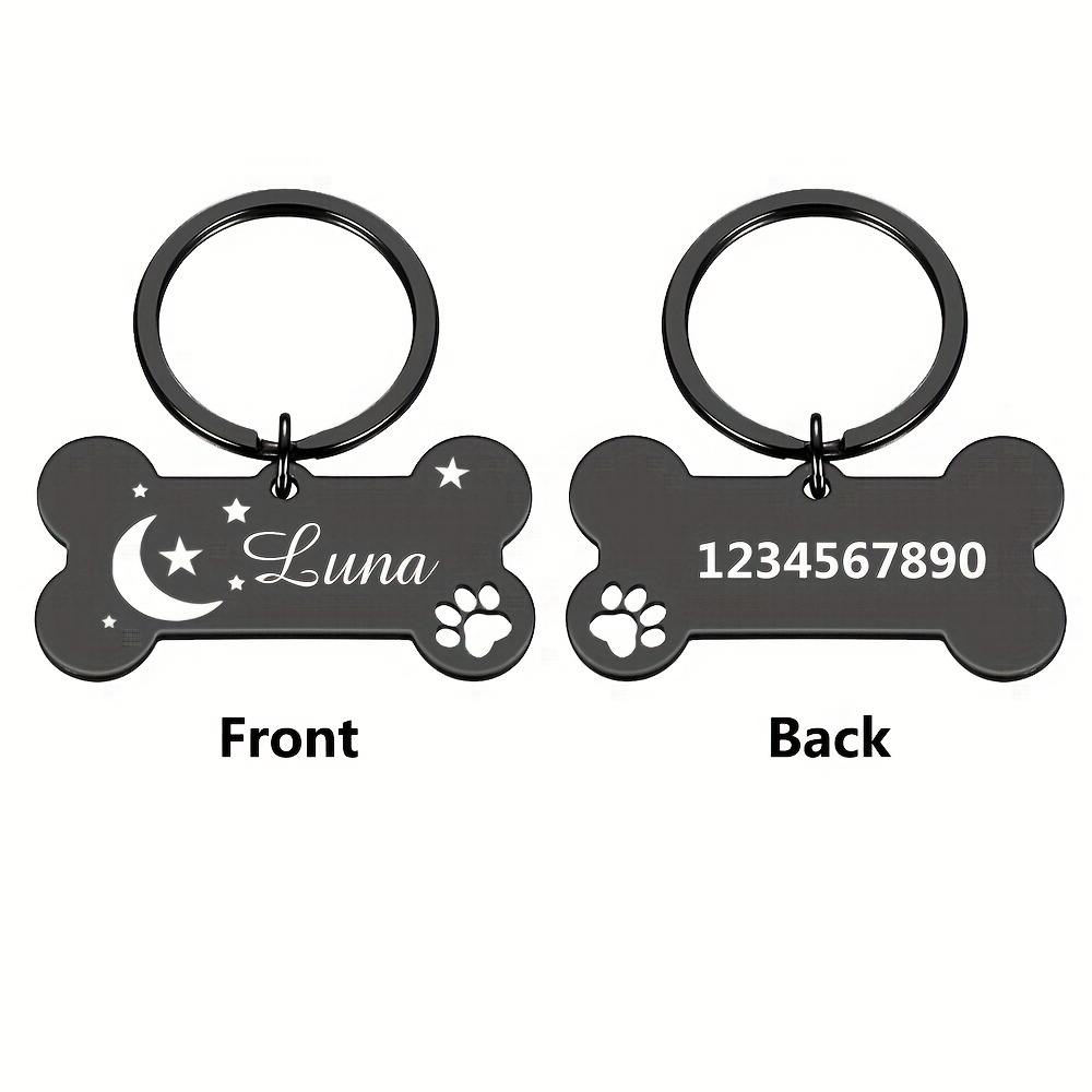 TEMU Identification Tag For Dogs, Bone-shaped Dog Tag, Tag, Dog Tag, Identification Tag For Dogs, Dog Collar Tag, Pet Identification Tag, Golden