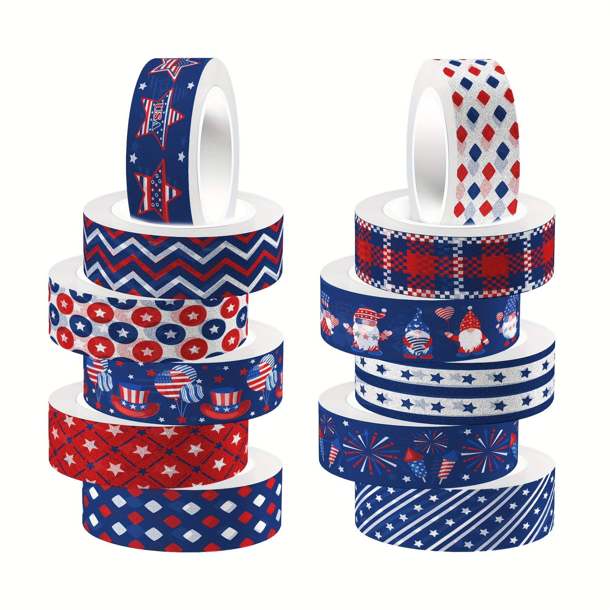 Washi Tape Rolls, Blue with Hearts