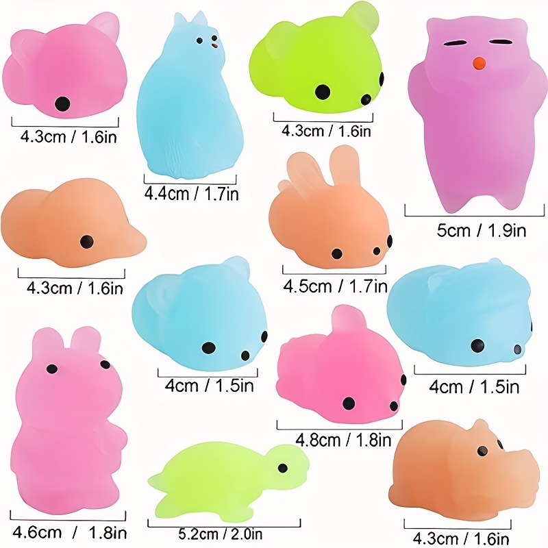 Mochi Squishy Toys, 25 Pieces Random Style Mini Kawaii Animals