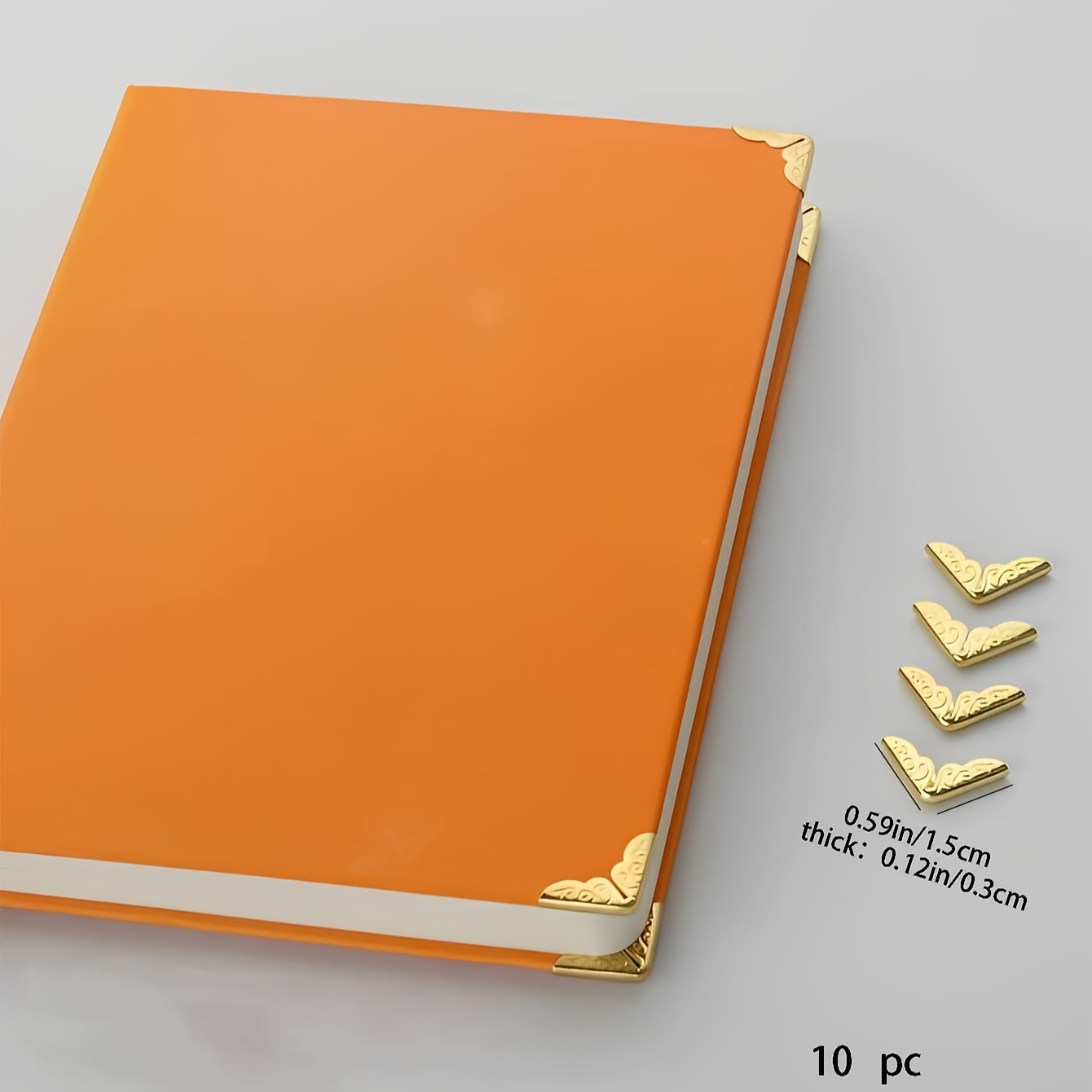20x Book Corner Protectors Metal Decorative Golden Gold Colour Photo Albums  Menus Folders 16x16x4mm 