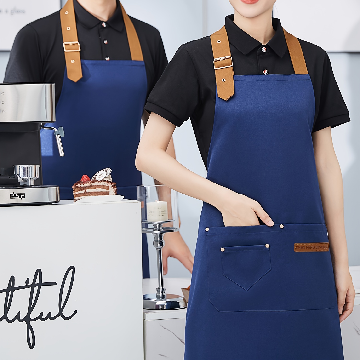 Polyester Apron Unisex Adjustable Cooking Apron Household - Temu