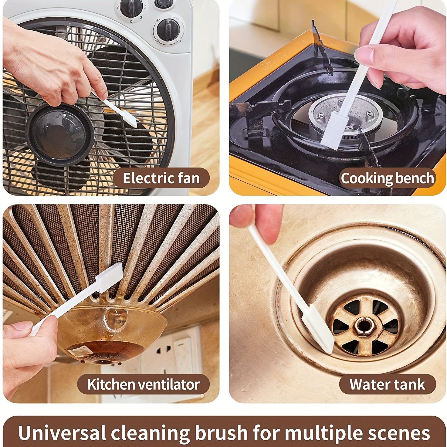4 Set 28pcs Small Disposable Crevice Cleaning Brushes For Toilet Corner, skinny Gap Cleaner For Kitchen, Blind, Air Vent