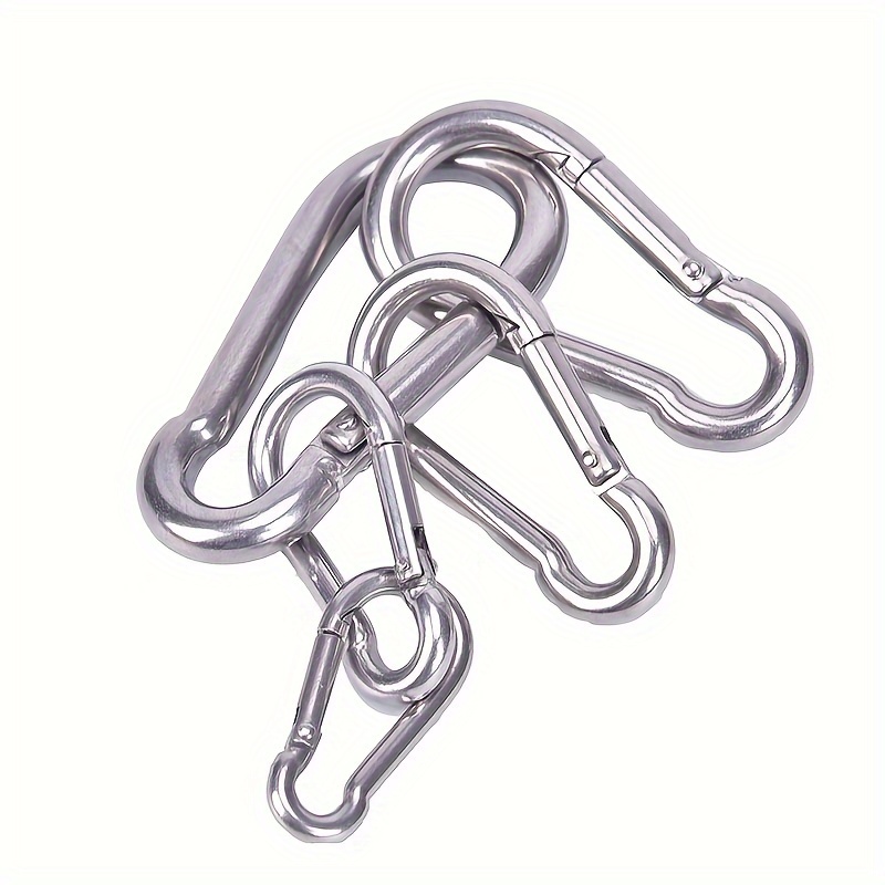 1pc 304 Stainless Steel Spring Carabiner Snap Hook Keychain Quick Link Lock  Buckle - Sports & Outdoors - Temu
