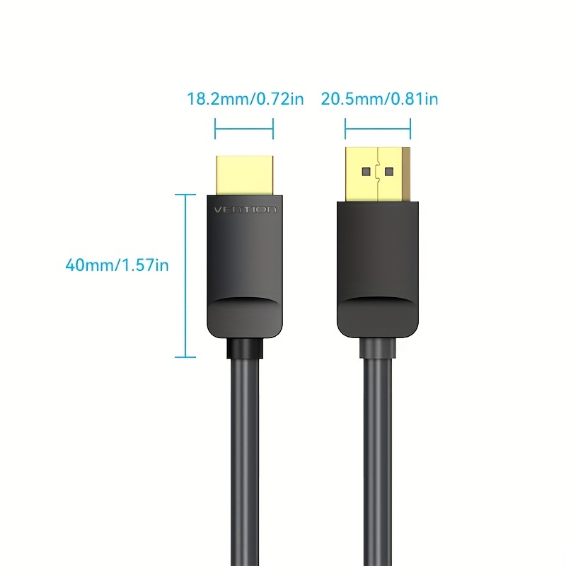 Vention Display Port to HDMI 4K 60Hz DP to HDMI Cable for PC Laptop HDTV  Monitor Projector Video Audio Cable DisplayPort to HDMI