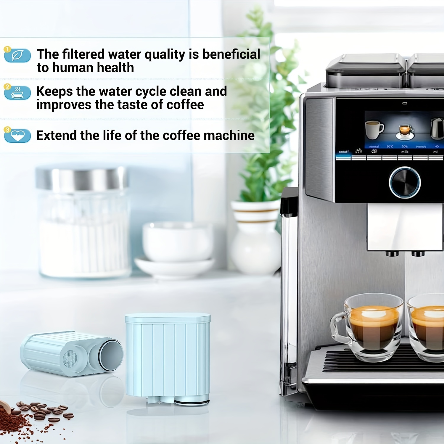 How do I put the AquaClean water filter in my Philips coffee