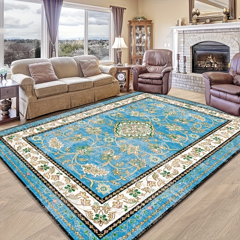 Blue Braided Dining Room Rugs Carpet, Bohemian Living Room Area Rug,  Decorative Patio Area Rug, Organic Jute Kitchen Rug Carpet, Door Mats -   Canada