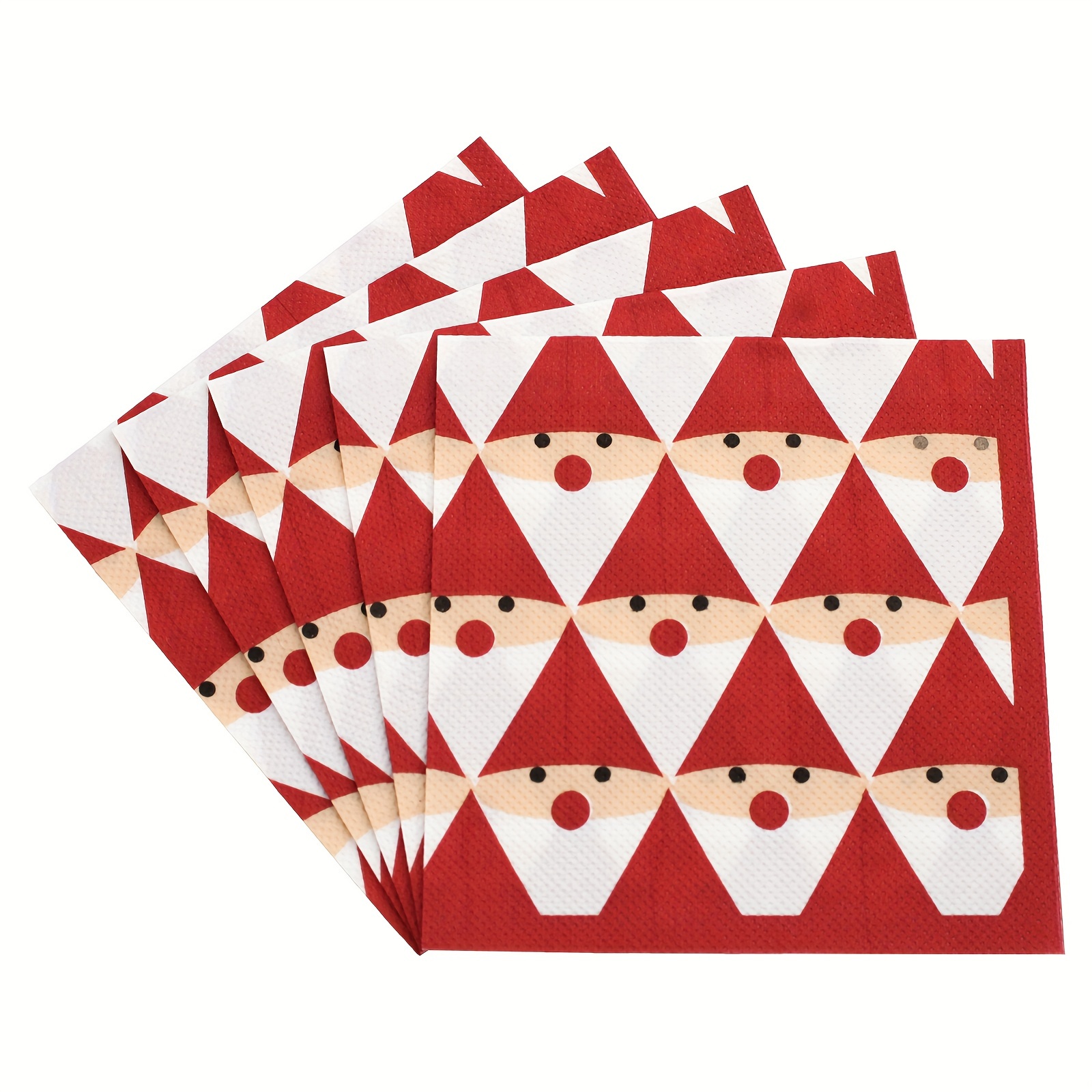 

20-pack Santa Claus Pattern Disposable Napkins, 2-layer, 10x10 Inches, Christmas Party Supplies, Home & Kitchen Decor