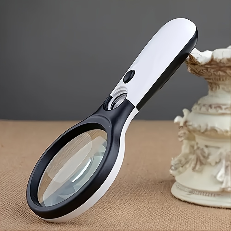 1pc,Magnifying Glass With Light,magnifier With Light,3X 45X High  Magnification,LED Handheld Lighted Magnifier, Suitable For Reading,  Jewellery, Crafts