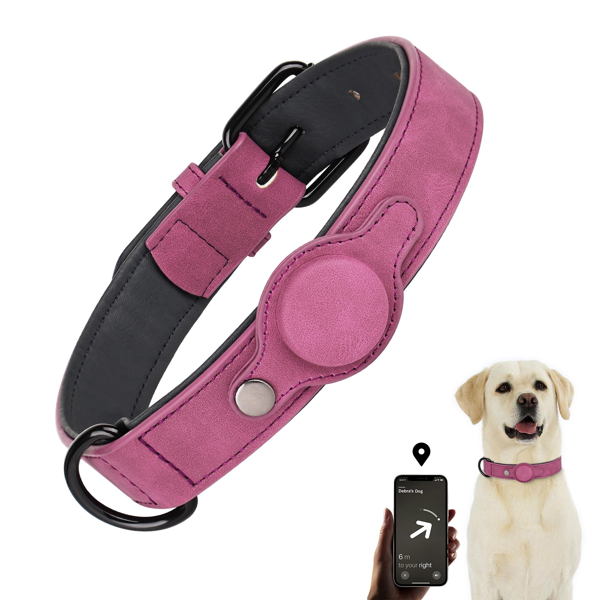 AirTag - Collar para perro, collar de poliéster para cachorros y gatos con  soporte de silicona AirTag para perros pequeños, medianos, grandes y