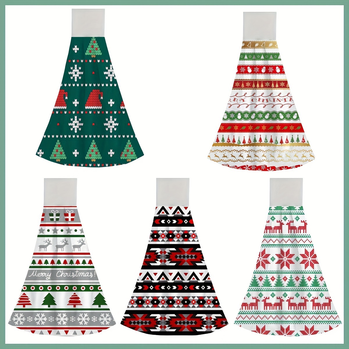 Cute Christmas Pattern Fingertip Towel Hanging Towel For - Temu