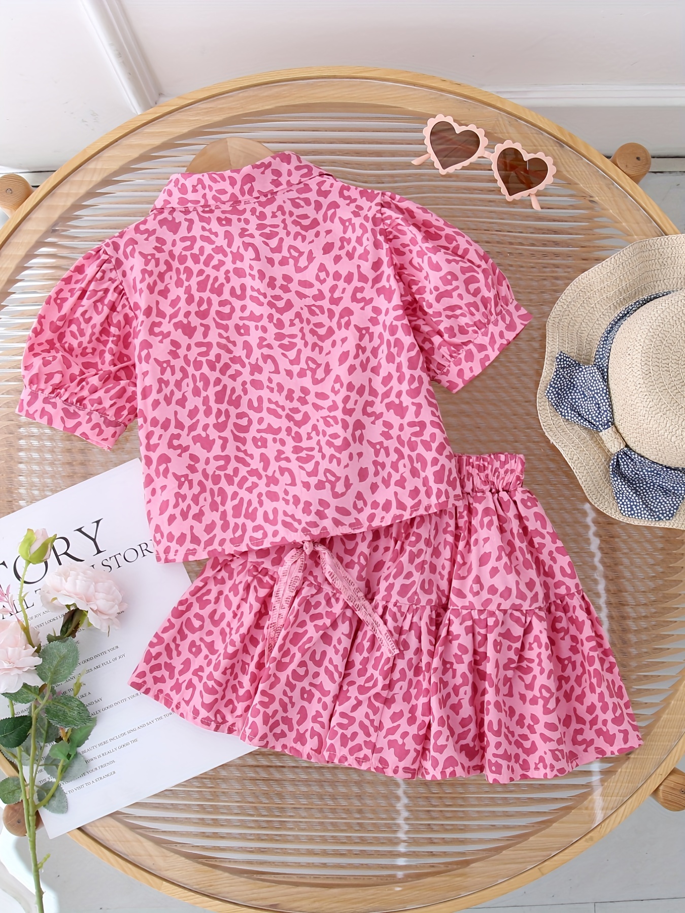 Ruffled Pocket Tunic Set - Covered in Roses