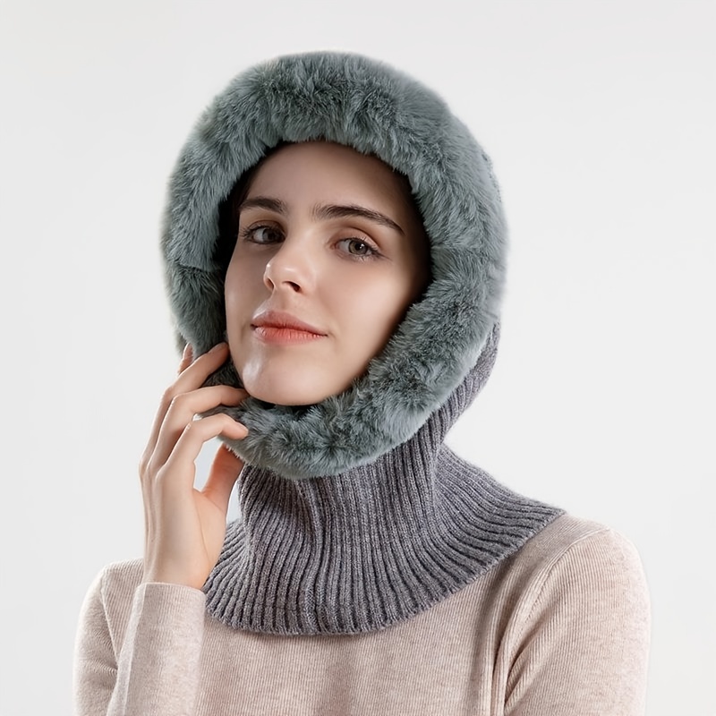 1pc winter hats women scarf hat fleece beanie hats scarf - Temu display picture 1