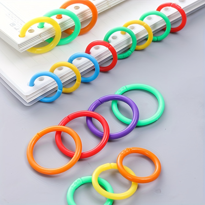 144 Pieces Plastic Binder Rings Plastic Loose Leaf Rings Multi-Color  Plastic Book Rings Flexible for Cards, Document Stack and Swatches  Organization