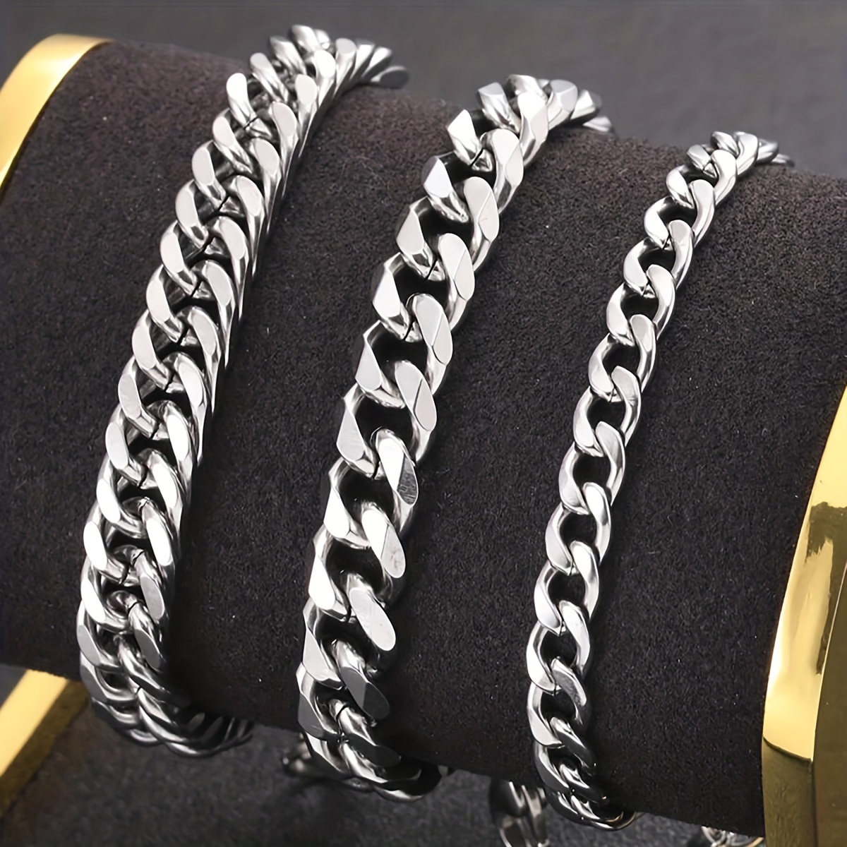 Titanium Steel Cuban Chain Bracelet Set for Men