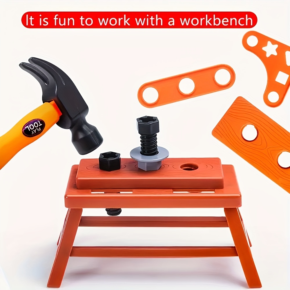 38 PCS Kids Tool Set with Hammer & Screwdriver Pretend Play Construction Toy