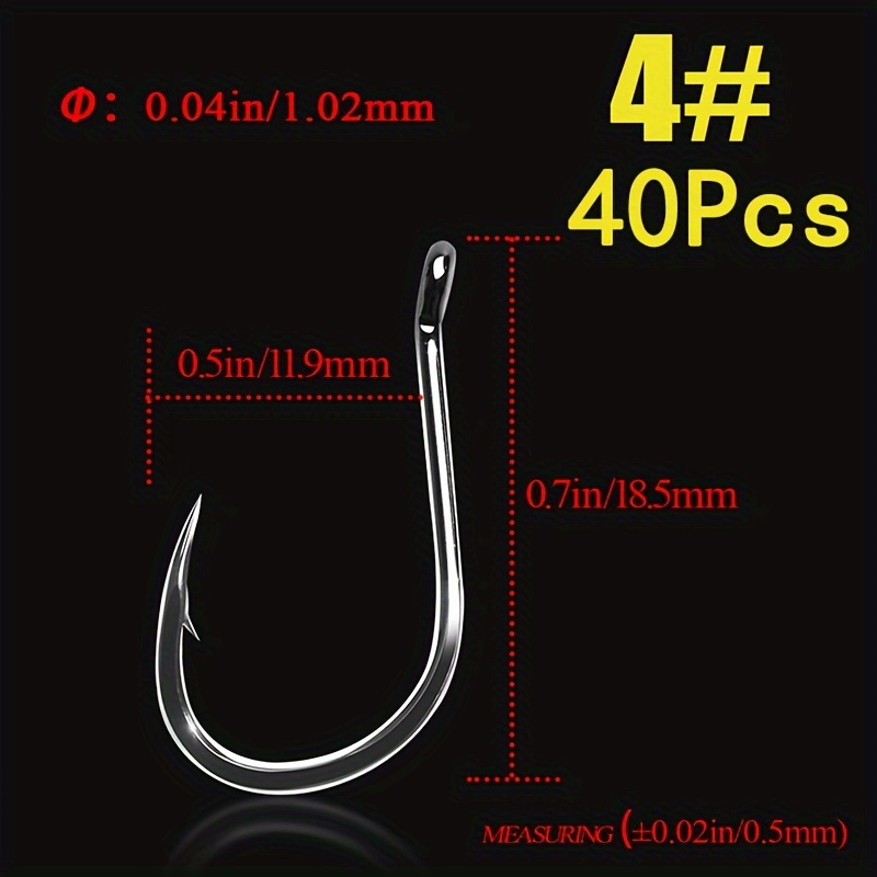 Image of 40pcs/lot Gama50358 Fish Hook Barbed 1/0-14# Fishhooks