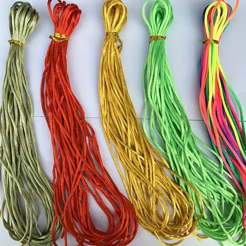 10 Yard Rattail Satin Nylon Cord Colorful Braided Wire Woven