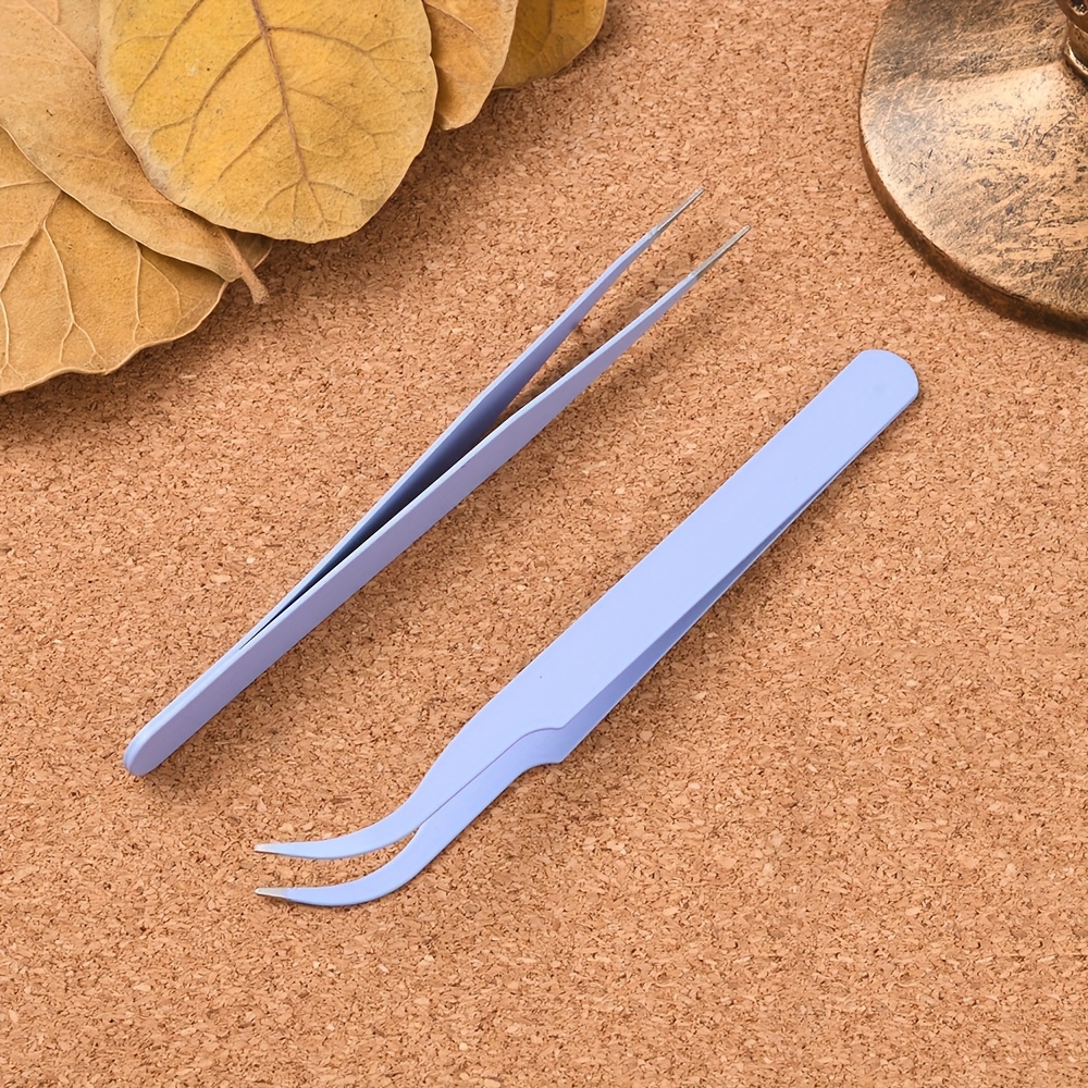 The Hobbyworker 4.72inch Stainless Steel Black Reverse Clip Tweezers  Stainless Steel Soft-Grip Tweezers Curved Fine Tip Tweezer For DIY Beaded  Jewelry