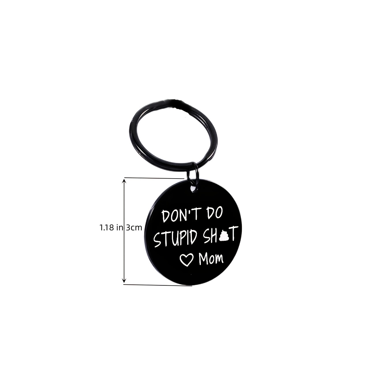 Tukinala 3pcs Funny Keychain Shit Keychain Don't Do Stupid from Mom/Dad  Black Keychain Sarcasm Gift for Son Daughter Fun Stuff for Teen Girls 