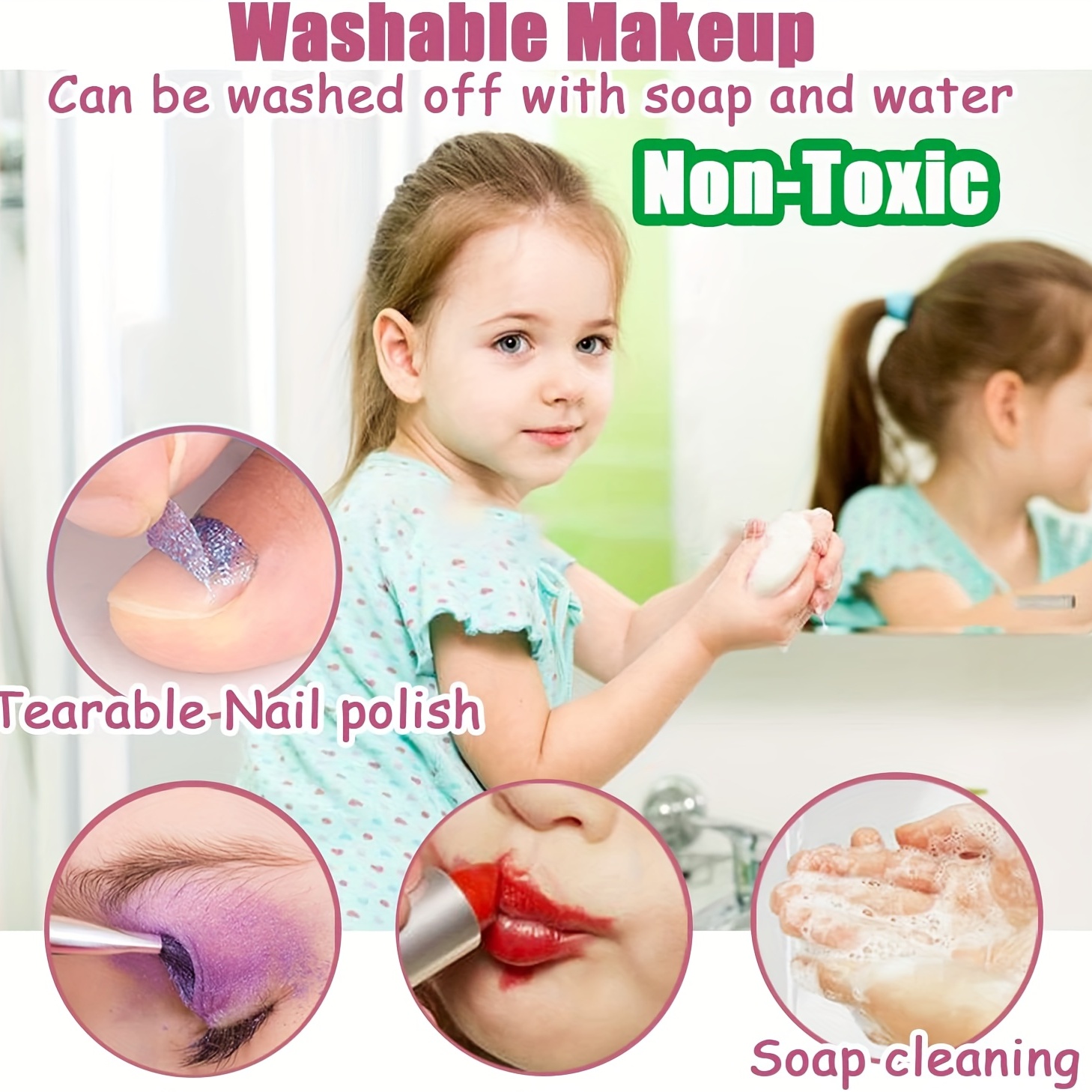 Kids Makeup Kit for Girl Make Up Remover Real Washable Non Toxic Princess  Set