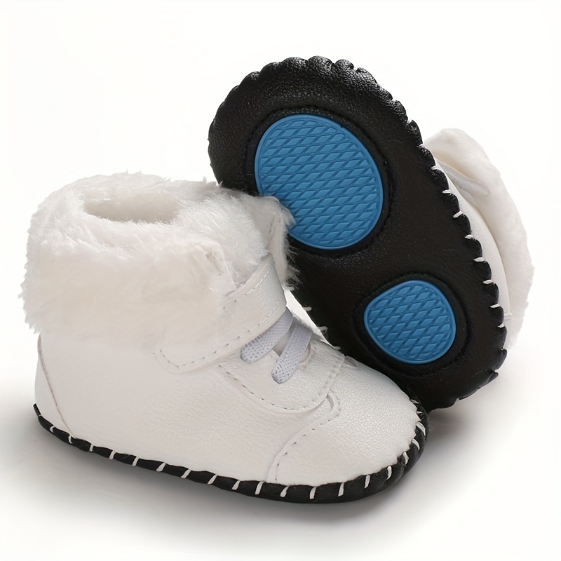 Winter Toddler Shoes for Girls and Boys, Soft Sole Anti-Slip -Lined Baby Walking Shoes, 0-1-