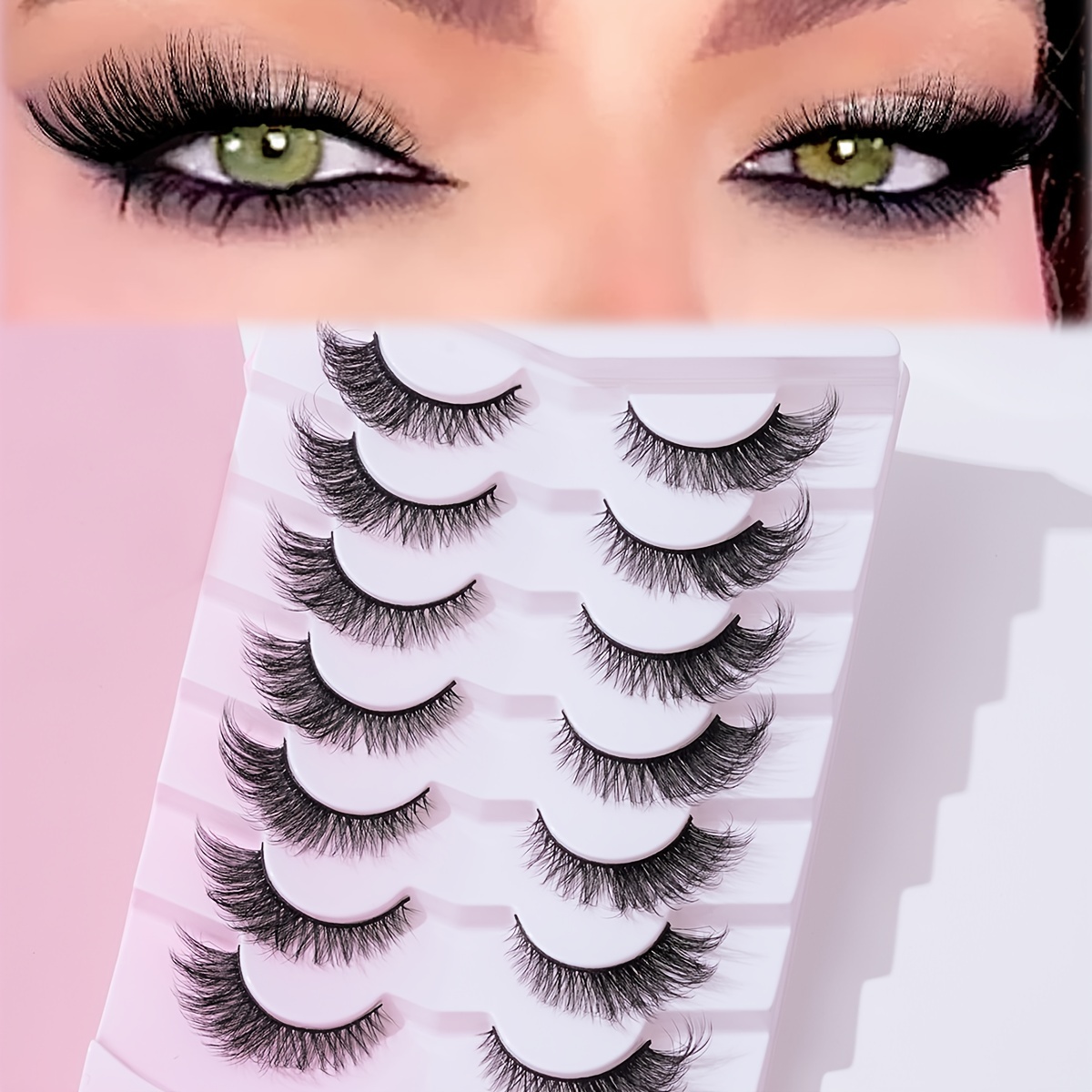 Winged Faux Mink Lashes End Eye Elongate Cat Fox Eye Effect - Temu