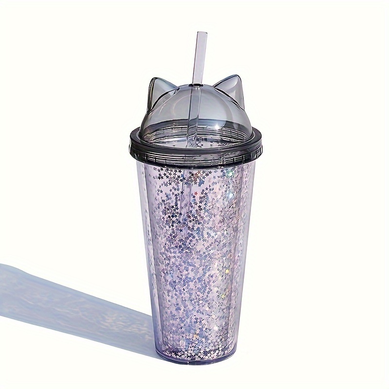 Cute Tumbler With Dome Lid And Straw, Double Walled Plastic Water Bottle,  All You Need Is Love Kawaii Water Cups, Summer Winter Drinkware, Travel  Accessories - Temu