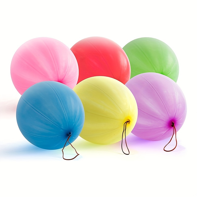 

10/25pcs Heavy Duty Punch Balloons - Rubber Band Handle, Bounce Balloons For Birthday Party Decor, Holiday Accessory, Party Pack & Kids Outdoor Toys