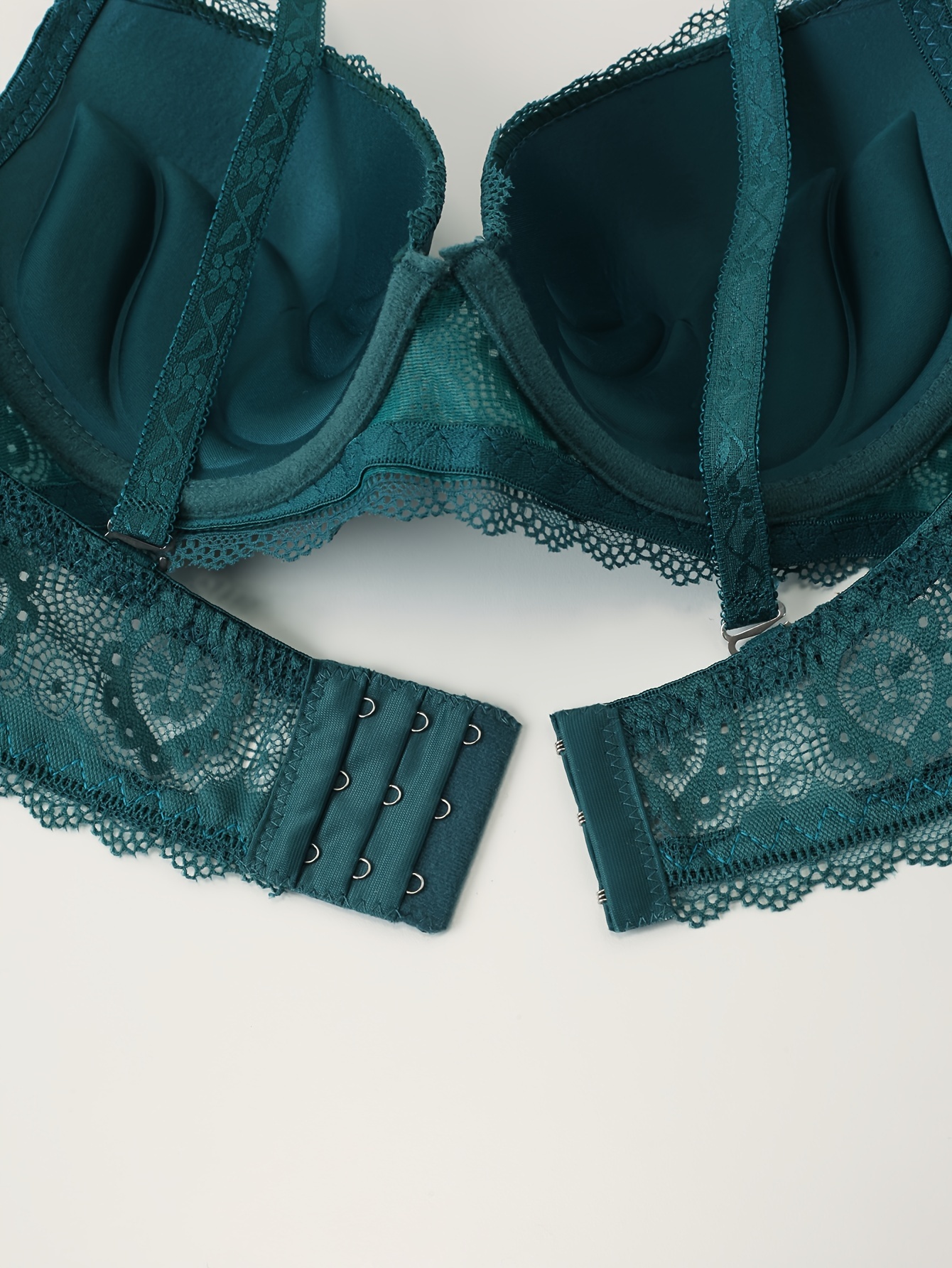 Contrast Lace Push Up Bra, Comfy & Breathable Bow Tie Bra, Women's Lingerie  & Underwear