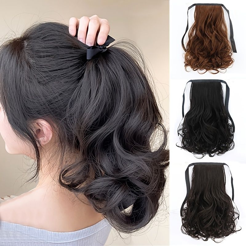 Brown Black Heat Resistant Synthetic Hair Extensions Ponytail Hair  Extensions Drawstring Ponytail 12 Hair Extensions - Beauty & Personal Care  - Temu