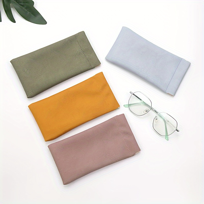 1Pc New Fashion PU Leather Cover Sunglasses Case for Women Men Handmade  Portable Soft Glasses Pouch Bag Box Eyewear Accessories